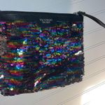 PINK - Victoria's Secret Victoria’s Secret Sequin Clutch Cosmetic Bag reversible rainbow colors Photo 4