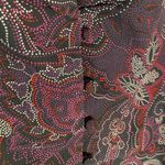 Modcloth  Lightweight Paisley Black Red Flowy Long Sleeve Top Women's size Medium Photo 2