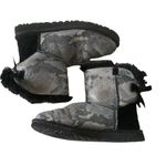 UGG Women’s  boots size 6 mini Bailey bow snake print sheepskin casual boots Photo 5