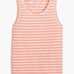 NWT J. Crew Factory Girlfriend Striped Tank Top in Washed Melon BY944 Orange Size L Photo 0