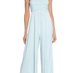 Susana Monaco Revolve smocked tube wide leg jumpsuit baby blue S Photo 0