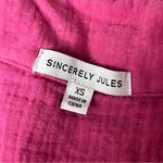 Sincerely Jules Pink Gauze Slub Knit Button Front Blouse XS • Beach Coastal Photo 7