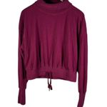 Sweaty Betty  Maroon Purple Drawstring Cowl Neck Cropped Pullover‎ Top M Italy Photo 0