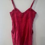 Milly Romper Womens 0 Pink Anya Sweetheart Neckline Tie Bow Cutout Linen *see ds Photo 4