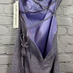 PromGirl Rated PG Backless Sparkly Short Prom Dress Metallic Purple 6 NWT Photo 4