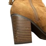 Parker & Sky  Ankle Boots Size 8.5 Cognac Brown Faux Suede Block Heel 3.5” Zip Photo 5