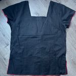 Royal Moda Black Mexican Embroidered Floral Blouse Huipil Style Top Large Photo 3