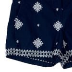 Loft  Shorts Low Rise 4” Inseam Navy White Cotton Embroidered Women’s Size 4 Photo 3
