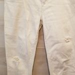 Free People {27}  Great Heights Frayed Hem Distressed Ripped Jeans Creamy White Photo 5