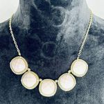 Pale Pink Statement Necklace in Gold Tone 22" Adjustable Photo 0