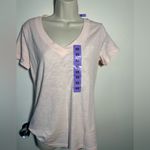 Felina New  Light Pink V-Neck Short Sleeve Tee Photo 4