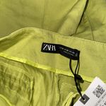 ZARA NWT  Lime Green Cotton / Linen Blend Wide Leg Trouser Bloggers Fav XS Photo 6