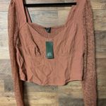 Wild Fable NWT  Brown Bustier Lace Blouse  Photo 1