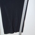 Terry Lewis Black Dress Pants with Metallic Blue Stripe Size 24 Photo 7