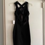 Revolve sheer mesh cut out Backless strappy plunge LBD mini black dress Photo 4