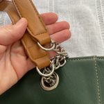Nine West forest green tote bag with silver hardware. Photo 2