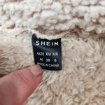 SheIn Women's Cream Sherpa Teddy Jacket Coat Size Medium Casual Cozy Photo 2