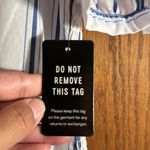 EXPRESS Blue/White Stripe Button Down Sweetheart Neck Puff Sleeve Bodysuit Large Photo 4