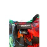 Torrid Floral Chiffon Long Duster Green Size 1X Bohemian Coastal Festival Hippie Photo 2