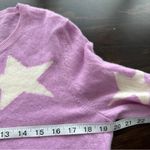 Talbots  100% Cashmere Crewneck Sweater Star Print Lavender Soft Luxury L Photo 8