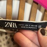 ZARA  Womens Gray Snake Print V Neck Ruffle Blouse 3/4 Sleeves Sheer Boho Fairy 🐍 Photo 8