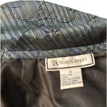 Travis Ayer Silk embroidered straight cut skirt Blue Size 12 Photo 1