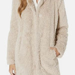 Kenneth Cole  New York Long Sleeve Teddy Faux-Fur Coat Beige Small Photo 0