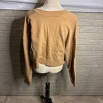 Nuuds Tan Cropped Sweatshirt Pullover Long Sleeve Casual Top Women's XL Photo 1