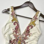 Zimmermann NWOT  TEDDY PLUNGE 1PC in IVORY PAISLEY Swimsuit Size 2 Photo 2