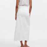 Madewell NWT Women's White Rilee Denim Midi Skirt Size 27 Raw Hem Casual Preppy Photo 2
