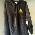 Disney NWT World 50th Anniversary Spirit Jersey Hoodie Gold And Black Castle Photo 3