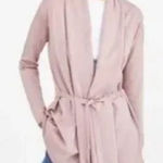ZARA  Knit Belted Open Cardigan with Rolled Collar pink S Photo 0