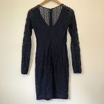 Guess  Floral Mix Lace Dress Solid Navy Blue Long Sleeve Mini Party Bodycon 0 Photo 10