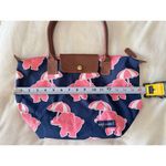 Simply Southern  Women's Navy Tote Bag Pink Elephant Print Casual Photo 2