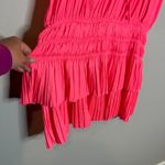 Current Air  Hot Pink Print Satin Ruched Cara Pleated Mini Dress Photo 2