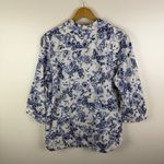 Coldwater Creek  Floral Butterfly Print Button Front Shirt Large Artsy Cottage Photo 2
