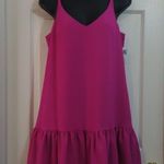 Trina Turk  Hot Pink Conservatory Classic Crepe Drop Flounce Dress Size 4 NWT Photo 6