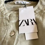 ZARA NWT BUTTON UP LINEN SHIRT LAGENLOOK XS FITS LIKE MEDIUM Photo 9