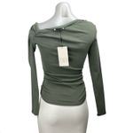 ZARA NEW  Women's Olive Green Ruched One Shoulder Long Sleeve Blouse Top Size S Photo 1