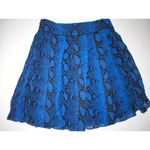 Proenza Schouler New Womens 4 Pleated Snake Print Silk Chiffon Skirt Blue Black Photo 5