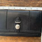 Coach Leather Wallet Clutch Organizer Snap Closure Black Photo 4