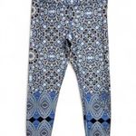 Evolution and creation  Blue Mosaic Crop Leggings Size Medium Photo 0