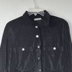Kathy Ireland  Corduroy Shirt Jacket Women's M Oversized Black Button Up Shacket Photo 1