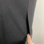 KF/Kaufman Franco Collection Onyx Leather Front Mini Dress Size 4 Sheer Cap Sexy Black Photo 4