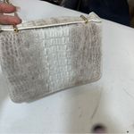 Grand Pelle Crocodile Embossed Leather White Flap Purse with Crossbody Strap Photo 8
