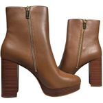 Michael Kors  Joanna Faux‎ Leather Platform Boot Bootie Luggage 10M NIB Photo 6