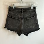 AGOLDE Parker Washed Black Denim Cut Off Shorts Photo 2