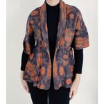 Axcess Multicolor Burnt Orange Short Sleeve Knit Cardigan Size Small Blue Photo 1