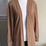 South Beach  longline gold side slits open front Metallic Duster Cardigan Sweater Photo 0