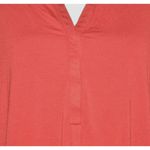 J. Jill Ladies Orange Coral Long Sleeve Jersey Knit Shirt Top Size XL 1/4 Button Photo 2